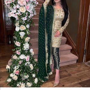 🆕Pakistani Indian fancy gold wedding formal XL